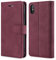 TOHULLE Case for iPhone X iPhone XS, Premium PU Leather Wallet Case with Card Holder Kickstand Magnetic Closure Shockproof Flip Folio Case Cover for iPhone X/XS (5.8 Inch) - Red