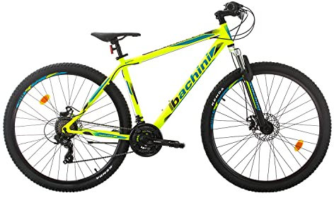 Interbike Tornado 29 Zoll Mountainbike Shimano 21 Gänge Herren Damen geeignet von 175-190 cm (Neongrün matt)