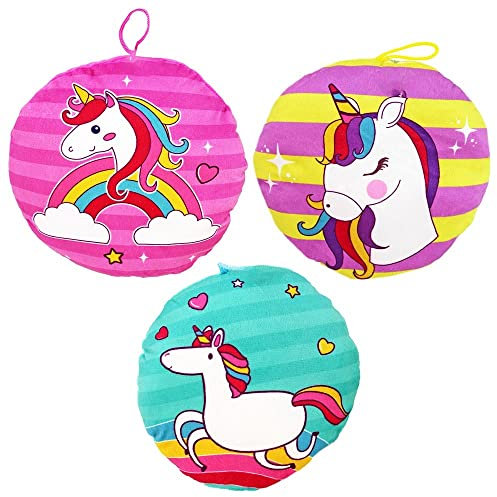 BEMIRO Plüschkissen Einhorn 3fach Sortiert - ca. 20 cm, Einhorn Kissen, Kinder Kissen, Dekokissen, Kissen Deko, Kissen Kinder, Kuschelkissen Kinder, Kissen Kinderzimmer, Kuschelkissen, Deko Kissen