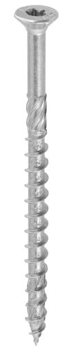 KLIMAS Vis à bois zinguée blanc - tête fraisée - filetage partiel - empreinte torx - pointe anti-fendage 8 x 180 - Boîte de 50 - Vis, pointes, boulons