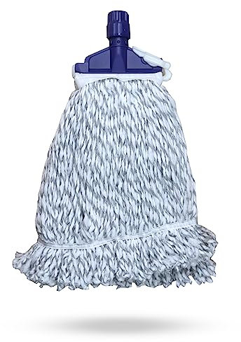 Mopa Industrial microcotton con Pinza de plástico | Mopa con Soporte de plástico | Kentucky mop + Holder| Clip/Adaptador de Repuesto| Fregona Industrial con Soporte de plástico