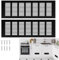 TsunNee 4 coperture per griglia di ventilazione, 300 x 100 mm, in lega di alluminio, per zoccolo della cucina, griglie di ventilazione interne, copertura di ventilazione per armadio, armadio, nero
