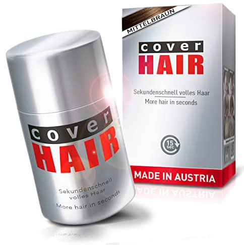 COVER HAIR - Premium Streuhaar 14g | Schütthaar zur Haarverdichtung und Ansatzkaschierung | Authentischer Look für Männer und Frauen | 100% Natürliches Mittelbraun 14g