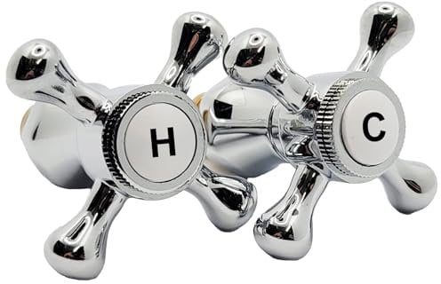 Nes Home Traditional Basin Cross Head Tap Reviver Kit 1/2 Cold and Hot Chrome