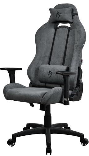 Arozzi Torretta Premium SoftFabric™ Chaise Ergonomique de Bureau ou de Jeu, mécanisme de siège avancé, accoudoirs 3D, Dossier Haut inclinable, pivotant, 2 oreillers de Soutien Doux - [Ash]