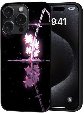 Anime Phone Case Compatible with iPhone 15 Pro Max, Sakura Sword Anime Pattern Design for iPhone 15 Pro Max Cases for Teens Men Boys Girls Shock Protective Cover Case for 6.7 inch iPhone 15 Pro Max