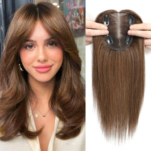 GULALUUK Hair Toppers for Women 12 Inch 10x12cm Human Hair Topper