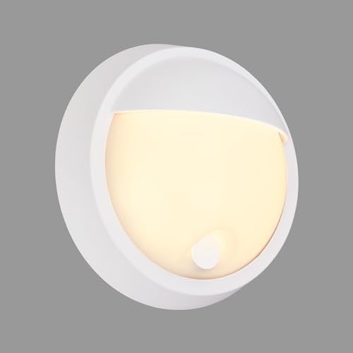 BRILONER - LED Wandlampe Akku mit Touch, dimmbar in Stufen, 15 min. Timer, Aussenlampe, Wandleuchte aussen, LED Strahler außen, Außenleuchte, Außenwandleuchten, 17x7 cm, Weiß