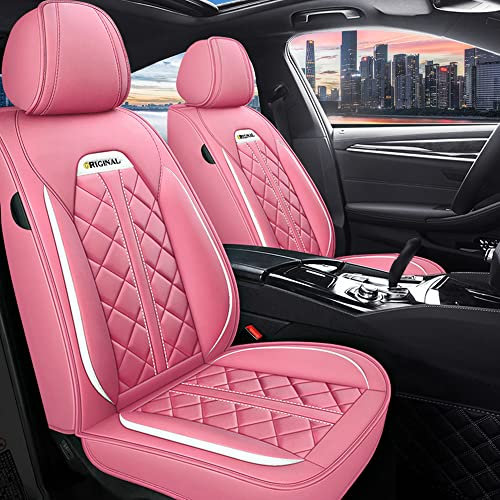 Maidao Autositzbezüge für Mitsubishi Space Star Sitzbezüge, PU Leder 5-Sitze Allwetter wasserdichtes Komfortabler Autositzbezug Full Set Sitzbezüge (Rosa)