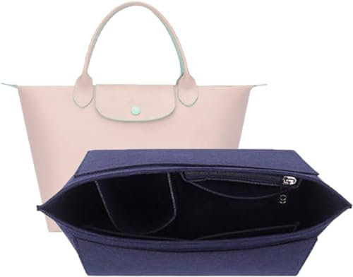 Handtaschen-Organizer für Taschen, Filz, Handtaschen-Organizer für Longchamp Handtaschen, Organizer, faltbare Tragetasche, Organizer, Kulturbeutel, Geschenk für Muttertag, blau, L