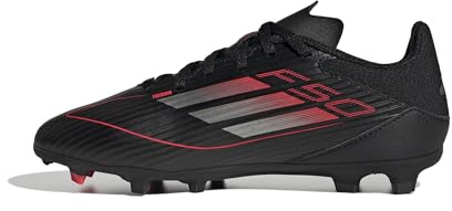 adidas Unisex Kinder F50 League Football Boots FG/MG Kids, Core Black/Iron Metallic/Lucid Red, 32 EU
