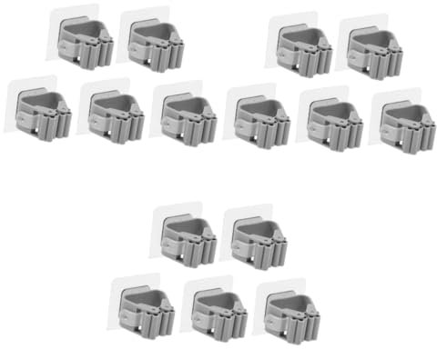 TOPBATHY 15pcs Bathroom Storage Rack Mop Holder Punch Cleaning Tools Organizer Practical Broom Storage Clip Wall Mount