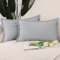 Madizz 2er Set Fransen Chenille Schlicht Zierkissenbezüge Modern Kissenbezug Kissenhülle Sofakissen Lendenkissen für Sofa Schlafzimmer Hellgrau 40x60 cm
