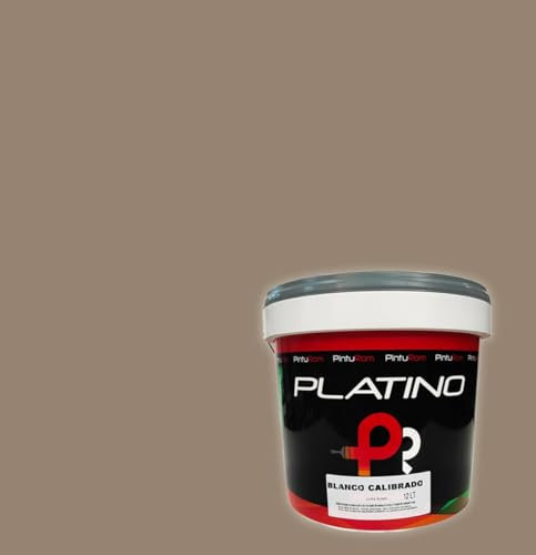 Pintura de interior colores Platino Color, Alto rendimiento 8-12 m²/l., excelente cubrición y lavabilidad, protección antimoho. (SIENA, 4 Litros)