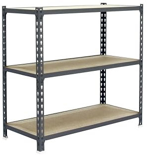 PROREGAL Schwerlastregal Baby MULI | HxBxT 90x120x40cm | 3 Fachböden | Fachlast 200kg | Grau | Lagerregal Kellerregal Werkstattregal