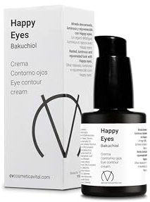 Cosmética Vital Crema contorno de ojos Happy Eyes (Bakuchiol) 15 ml. Crema para el cuidado global de la zona de alrededor de los ojos. Cosmecéutico. Vegano.