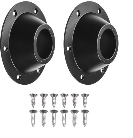 Lot de 2 bases de table de camping-car avec vis pour camping-car, caravane, bateau (noir)