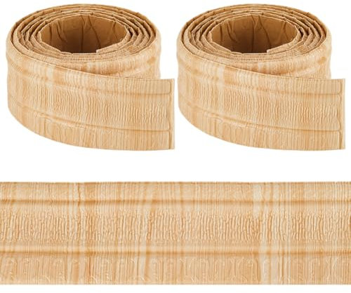 CRASPIRE 4.6mx8cm Peel and Stick Wallpaper Border Crown Molding Navajo White Wood Grain Self Adhesive Flexible 3D Baseboard Trim Mirror Sticky Wall Edging Base Lines Foam for Hotel Home DIY Decor