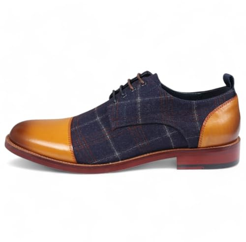 Men's Oxford Brown Leather Brogue Shoes - Ronnie