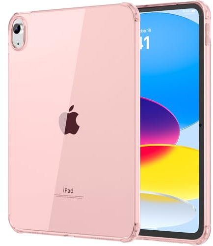 Custodia trasparente MoKo per iPad (A16) 11a Gen 2025 11 pollici/10a Gen 2022 10,9 pollici, TPU morbido leggero, copertura ultra chiara antigraffio, resistente agli urti, Rosa Trasparente