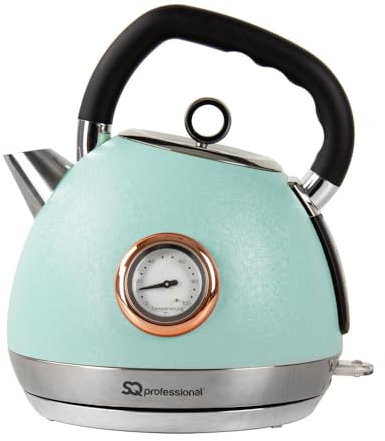 Bargain Shack Cordless Electric Kettle with Pull Off Lid Rapid Boil Ideal for Kitchen caravan, camping, 360° swivel base Perfect Pour Spout, 1.8L (Green, Kettle - 1.8L)