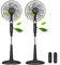 Taylor Swoden Ventilador de pie, DC Ventilador Silencioso, 28 Velocidades, ECO, 40W, 7 aspas, Mando, 3 modos, 12H Time, Ajustable en altura(125-135cm), con LED, Oscilante, Negro