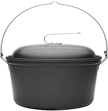 SBCGFY Camping Hanging Pot Hanging Steamer For Outdoor Camping Self Driving BBQ Dinner Steamer Hanging Pot for Hiking Picnic(Noir 2L)