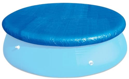 Solar Pool Cover, 8FT Round Swimming Pool Cover, UV Resistant Dustproof Paddling Pools Covers Protector with Drawstring, Waterproof Foldable Aboves Ground Pools Solar Protective Covers Hot Tub