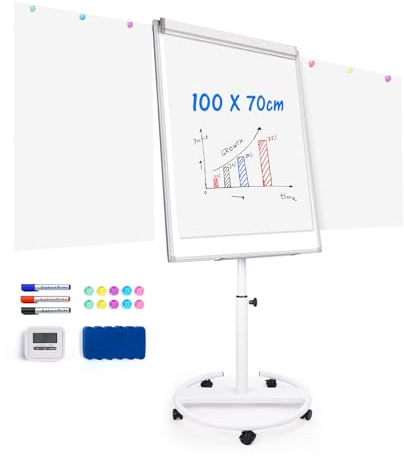 maxtek Flipchart-Ständer, mobiles Whiteboard, 100 x 70 cm