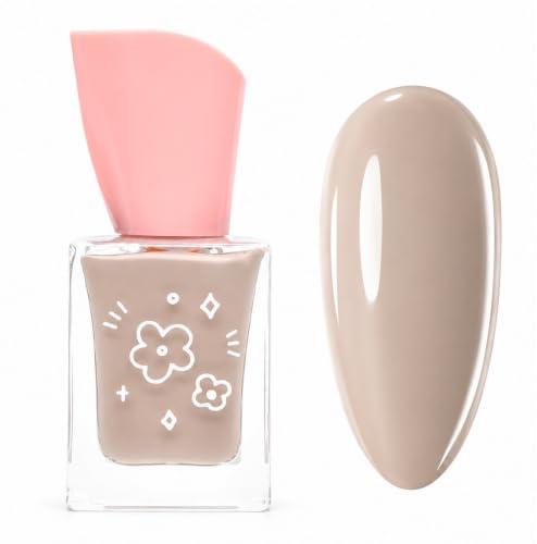 Nude Nail Polish - Light Brown Quick Dry Nail Varnish - Long Lasting Breathable Natural Beige Nail Polish - High Gloss Finish & Chip-Resistant Nail Varnish - Neutral Color for Women DIY Manicure