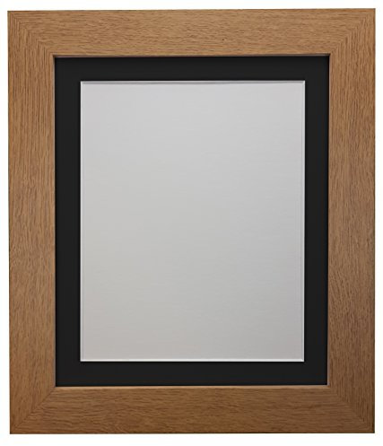 FRAMES BY POST Metro Bilderrahmen Passepartout, Kunststoffglas, 76,2 x 61 cm, für Bildgröße 61 x 45,7 cm, Eiche, Holz, Schwarze Halterung, 30 x 24 for Pic Size 24 x 18