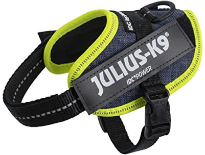 Julius-K9, IDC Powergeschirr, Größe: 2XS / Baby 2, Jeans mit neon Randverzierung