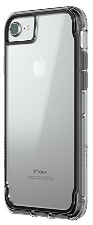 Griffin Survivor Clear Case Cover for iPhone 8, Black/Smoke/Clear