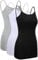 Satinior 3 Stück Unterhemden Damen Spaghettiträger Damen Basic Top Layering Lange Tanks Verstellbarer Spaghetti Strap Cami Camisole Tank Top
