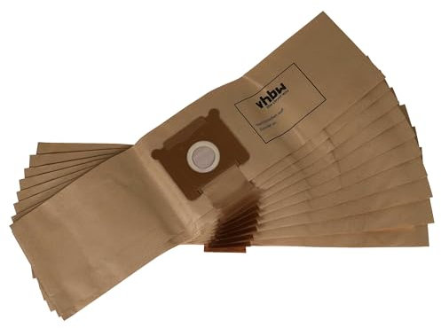 vhbw 10x Staubsaugerbeutel kompatibel mit Fakir S 25, S 22, S 120, S20, S 100, S 20 L Staubsauger - Papier, 26cm x 20cm Sandfarben