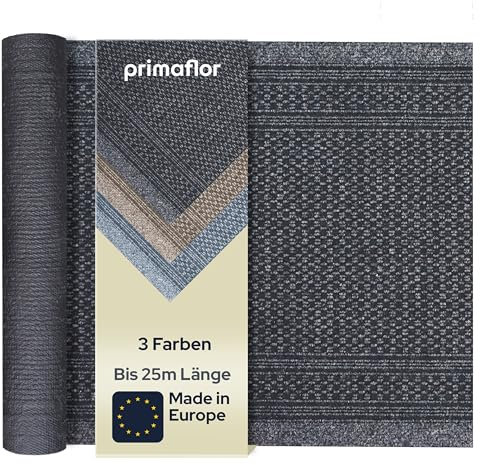 Primaflor Sauberlauf nach Maß - Aztec, Dunkel-Grau, 0,66m x 2,50m, Rutschfester Schmutzfangläufer Meterware, Robuster Küchenläufer, Zuschneidbarer Teppichläufer, Eingangsmatte für Flur und Windfang