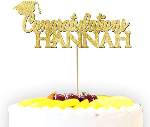 Personalised Congratulations on Your Graduation Glitter Cake Topper Cake Decoration - Any Colour/Wording/Age/Occasion