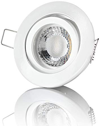 lambado® Premium LED Spot 230V Weiß - Hell & Sparsam inkl. 5W GU10 Strahler warmweiß - Moderne Beleuchtung durch zeitlose Einbaustrahler/Deckenstrahler