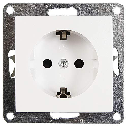 BestPlug Universal Schutzkontakt-Steckdose Element zum Einbau (ohne Rahmen) 250V~/16A - UP - Weiß