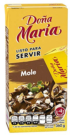 Doña María - Mole Listo Para Servir - Mole Mexicano Rinde 4 Porciones - 360 Gramos