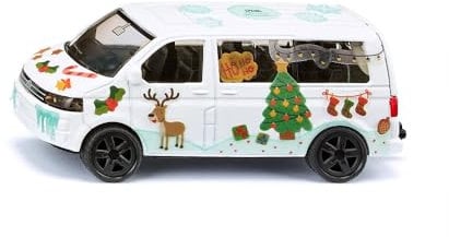 siku 6505, Bastelset Style my siku, VW T5 Snowman, Metall/Kunststoff, Weiß, Spielzeugauto inkl. Stickerbogen zur individuellen Gestaltung