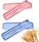 2 Sets Plastik Besteck Set, tragbare Camping Besteck Sets, Reisebesteck Utensilien Set für Lunchbox, Reisen, Picknick, Camping oder den täglichen Gebrauch im Freien (blau und rosa)