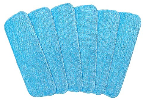 Ulable 6 Pack Spray Mop Heads Replacement Mop Pads Reveal Mop Cleaning Pad ,Fit for All Spray Mops & Reveal Mops Washable 16.5*5.11 Inches. (6 Pack Blue)