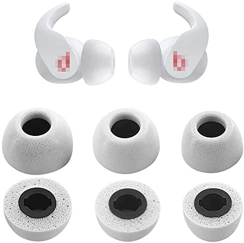 BLLQ Memory Foam Ear Tips Compatible with Beats Fit Pro Foam Tips Eartips,S/M/L 3 Pairs White (Foam Tip Fit Pro White)