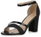 VAN HILL Damen Sandaletten Lack Riemchensandaletten Glitzer Metallic Schuhe Elegante High Heels Party Abendschuhe 154298 Schwarz Glitzer 41