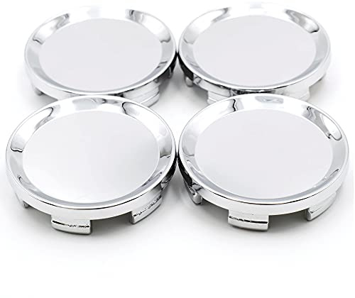 RhinoTuning 4 Stück Radnabenkappen Chrom OD 64mm ID 60mm, Snap‑on‑Fit | ABS, OD 64mm ID 60mm, Robust & UV-beständig, Snap‑on‑Fit, Chrom Radnabenabdeckung Geeignet für Rad, Felgendeckel