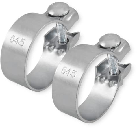 2x Breitbandschellen ø von 37-82 mm Auspuff Schelle Klemme Traktor Verzinkt (64,5 mm (63-66mm))