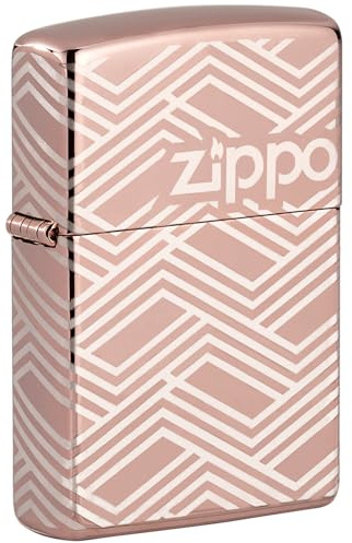 Zippo Sturmfeuerzeug - Abstract Laser, High Polish Rose Gold, Laser 360° - Nachfüllbar - Wiederverwendbar - Windfestes Design - Geschenkbox - Made in USA