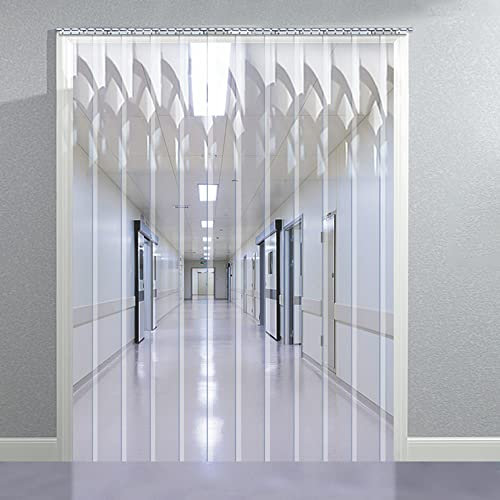 Streifenvorhang Lamellenvorhang transparent/durchsichtig Breite 15cm(nach Überlappung) PVC Streifenvorhang Lamellen Kunststoffvorhangstreifen Stallvorhang (1 Streifen) (height:200cm)