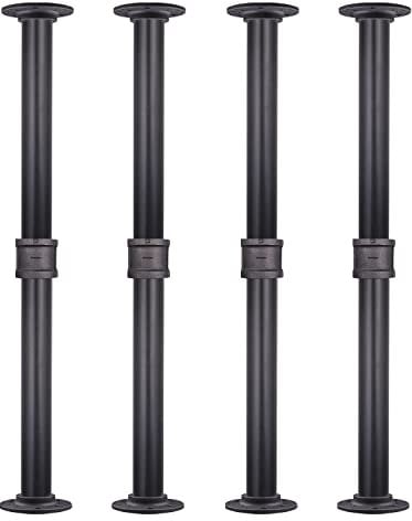 MUZIK 4 Pack Industrial Pipe Table Leg Set, Iron Base Legs for Coffee & End Tables, Desks, Nightstand - Custom Vintage Tables and Furniture Decorations (22 × 1 inch)